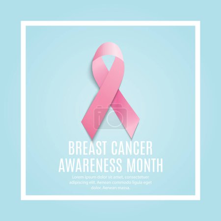 Téléchargez les photos : "cancer du sein mois de sensibilisation ruban rose fond vectoriel illustration" - en image libre de droit