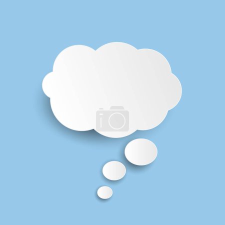 Téléchargez les photos : Icône abstraite nuage blanc isolé sur fond bleu - en image libre de droit