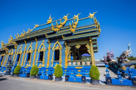 Photo for Beautiful of blue temple Wat Rong Sua Ten the amazing temple at Thailand - Royalty Free Image