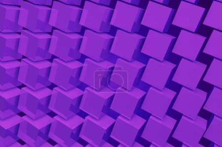 Téléchargez les photos : Beaucoup de cubes 3D violet transparent dans l'espace - en image libre de droit