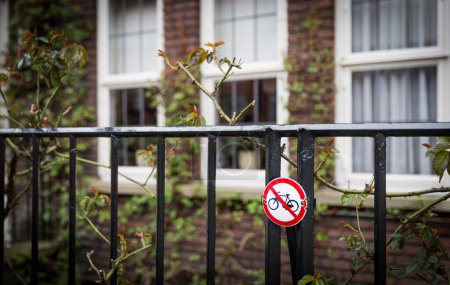 Photo for No bikes sign on the street - Royalty Free Image