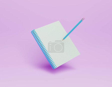 Foto de Cuaderno 3d con un lápiz - Imagen libre de derechos