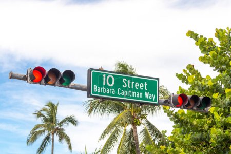 Photo for "Street sign for Barbara Capitman Way and 10th Street at South Beach, Miami, Florida, USA" - Royalty Free Image