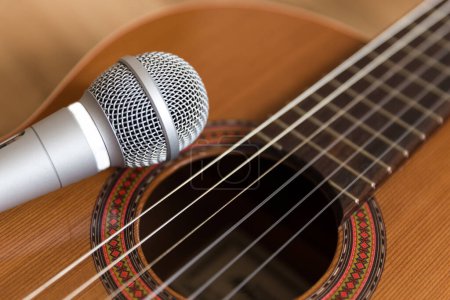 Photo for Acoustic guitar, close up - Royalty Free Image