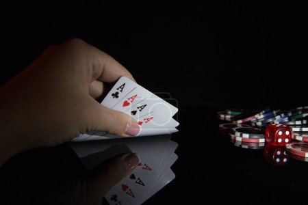 Photo for Cards and Chips, casino background - Royalty Free Image