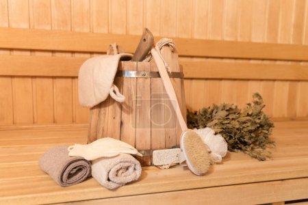 "sauna interior with equipment"