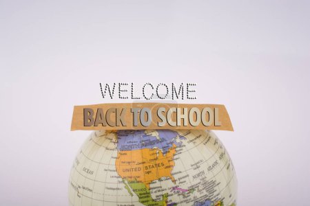 Photo for Globe and back to school title - Royalty Free Image