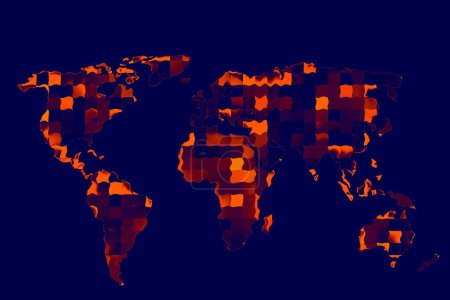 Téléchargez les photos : "Schéma détaillé de la carte du monde en tant que concepts d'entreprise mondiaux" - en image libre de droit