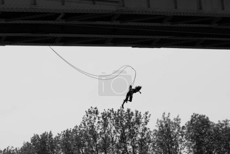Photo for Ropejumper girl, black and white - Royalty Free Image