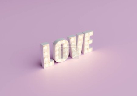 Photo for "minimal LOVE signboard with light bulbs" - Royalty Free Image