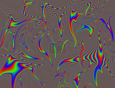 Photo for Trippy Psychedelic Rainbow Background Glitch LSD Colorful Wallpaper. 60s Abstract Hypnotic Illusion. Hippie Retro Texture. hallucinations - Royalty Free Image