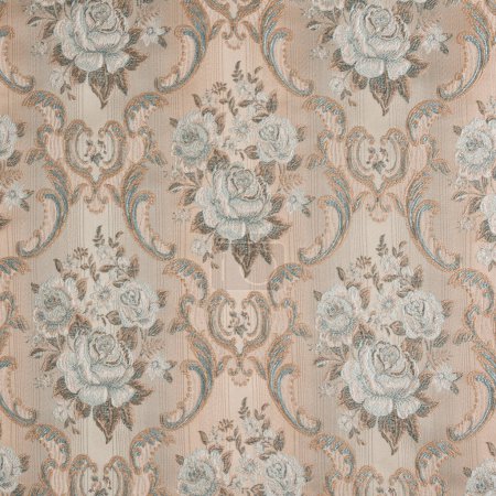 Foto de Textura de material marrón con motivo floral - Imagen libre de derechos