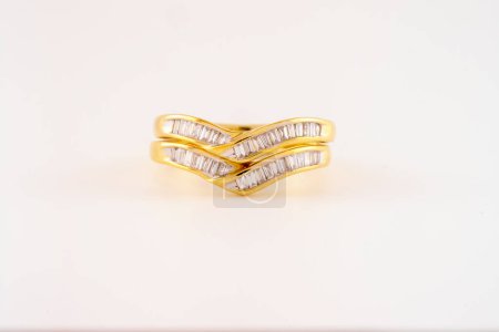 Photo for Diamond And Gold Wedding And Eternity Bands - Royalty Free Image