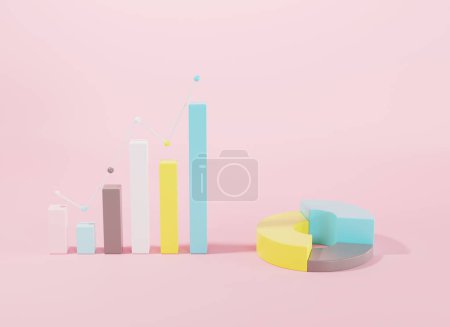 Photo for Bar chart graph growth diagram Infographics elements - Royalty Free Image