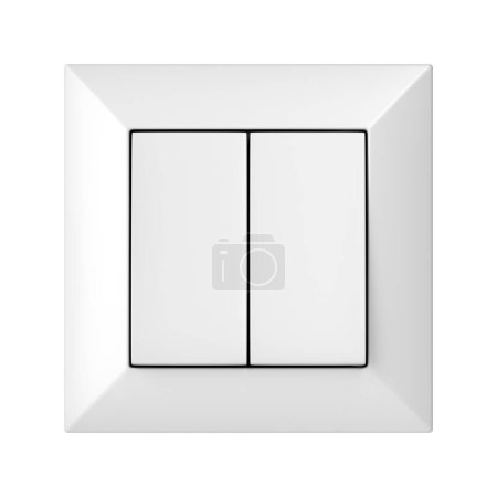 Foto de Interruptor de luz doble sobre fondo blanco - Imagen libre de derechos