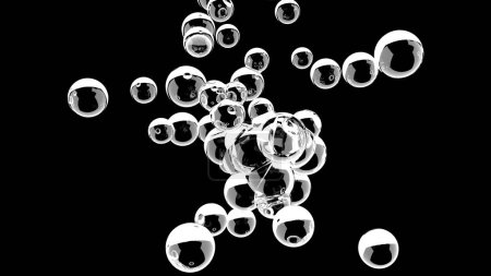 Téléchargez les photos : 3d molecule Brownian motion Science animation Skin care concept water 3d render - en image libre de droit