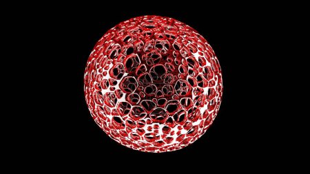 Téléchargez les photos : Abstrait rouge Souple sphère en verre intro rendu 3d - en image libre de droit