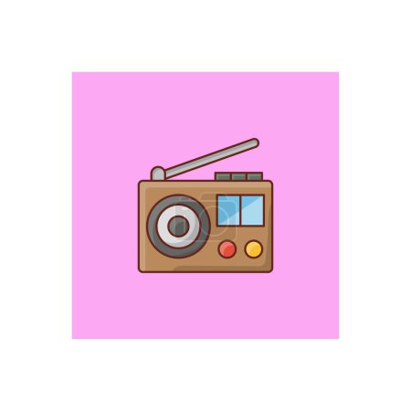 Téléchargez les photos : Icône radio, illustration colorée - en image libre de droit
