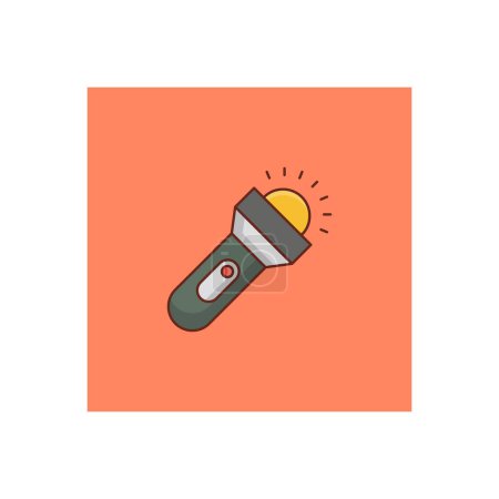 Téléchargez les photos : Icône de torche, illustration colorée - en image libre de droit