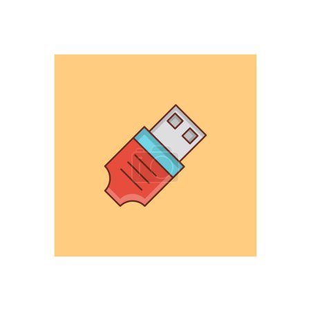 Téléchargez les photos : Illustration de ligne d'icône USB - en image libre de droit