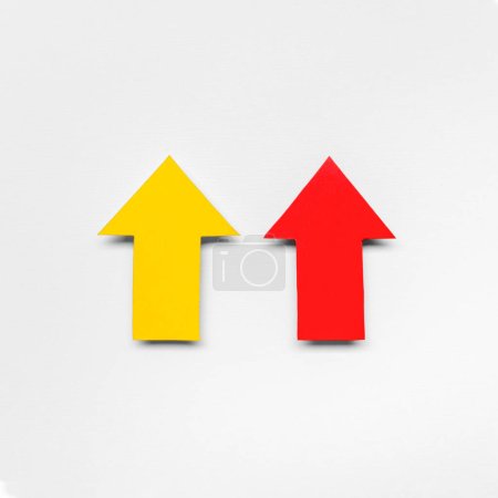 Photo for Red yellow arrow signs. High quality photo - Royalty Free Image