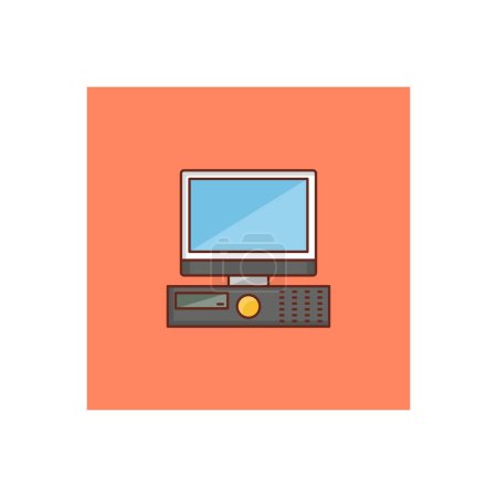 Téléchargez les photos : Icône de l'ordinateur, illustration colorée - en image libre de droit