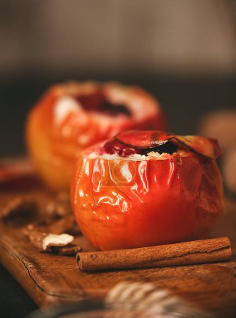 Photo for Baked apples on table - Royalty Free Image