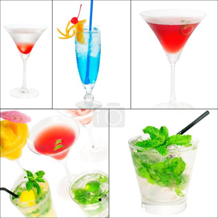 Téléchargez les photos : Collage de cocktails, gros plan - en image libre de droit