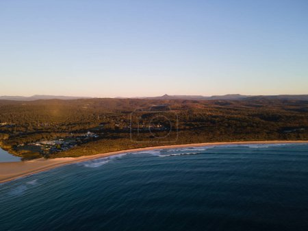 Foto de Aerial Photo of beach, Lake Tabourie beach, Australia - Imagen libre de derechos
