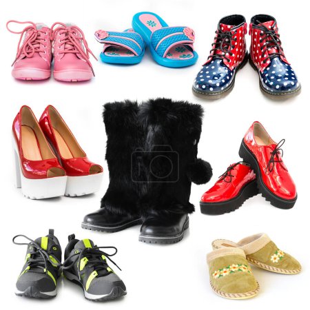 Foto de Collage de zapatos de mujer diferentes - Imagen libre de derechos