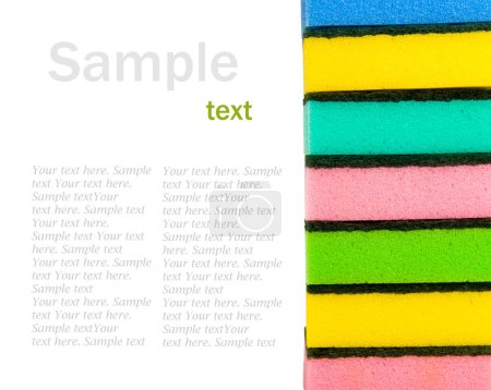 Photo for Brightly sponges and sample for text - Royalty Free Image