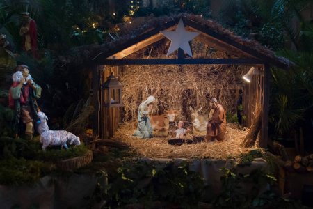 Foto de "Creche de Navidad con José María y Jesús" - Imagen libre de derechos