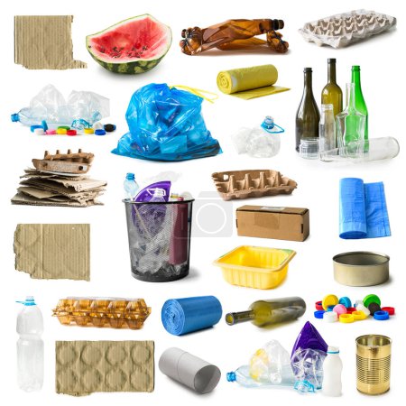 Photo for Set of different types trash - Royalty Free Image