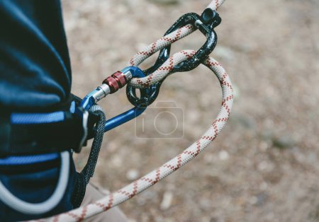Photo for "Climber with rope and figure eight." - Royalty Free Image