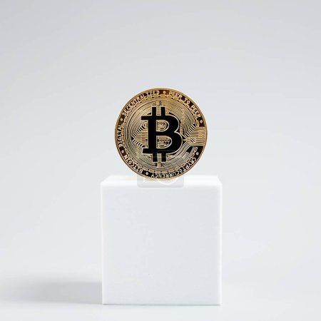 Photo for "Bitcoin gold coin and defocused chart background." - Royalty Free Image