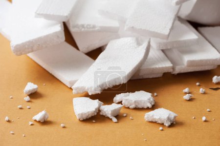 Photo for White polystyrene foam, material for packaging or craft applications - Royalty Free Image