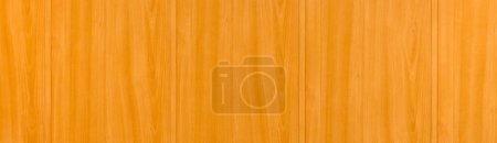 Photo for Light orange wooden wallpaper horizontal panel modern interior plank texture background - Royalty Free Image