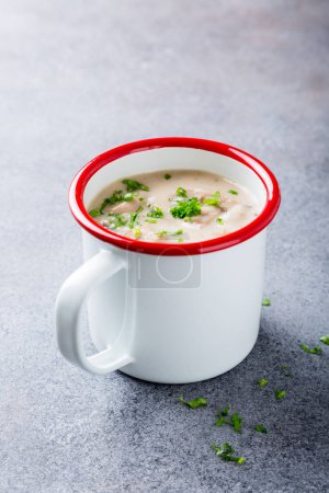Photo for "Homemade mushrooms champignons soup" - Royalty Free Image