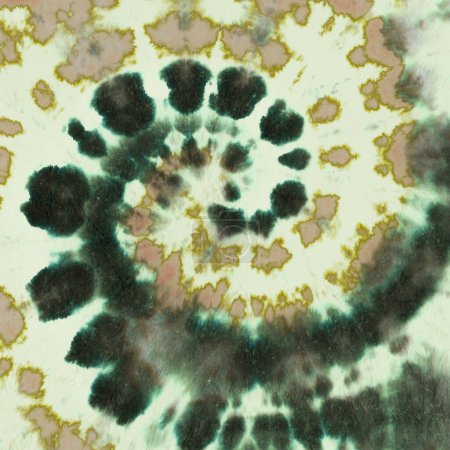 Photo for Green Spiral Abstract. Tye Die Shirt Circle - Royalty Free Image