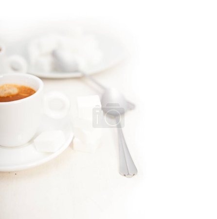 Photo for Italian espresso coffee and sugar cubes - Royalty Free Image