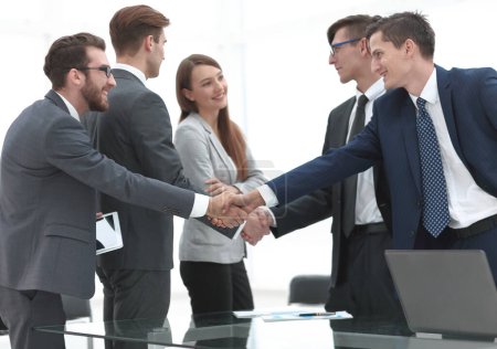 Photo for "leaders of business teams shake hands" - Royalty Free Image