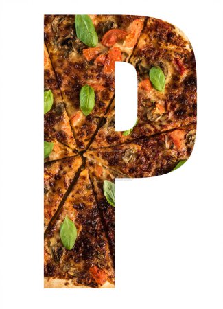 Foto de Letra del alfabeto de la pizza con setas - Imagen libre de derechos
