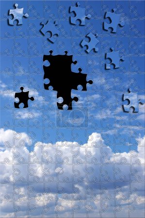 Téléchargez les photos : Puzzle ciel avec fond de nuages - en image libre de droit
