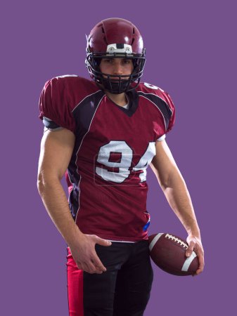 Photo for American Football Player isolated on colorfull background - Royalty Free Image