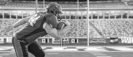 Téléchargez les photos : Joueur de football américain courir avec le ballon - en image libre de droit