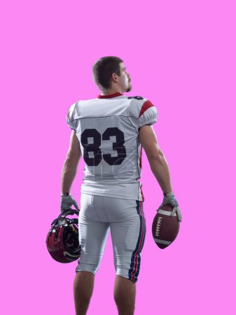 Photo for American Football Player isolated on colorful background - Royalty Free Image