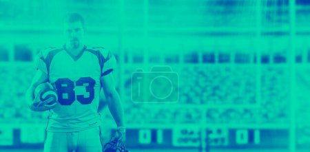 Photo for American Football Player isolated on big modern stadium field - Royalty Free Image