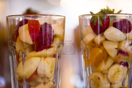 Photo for Fruit salad in glasses - Royalty Free Image