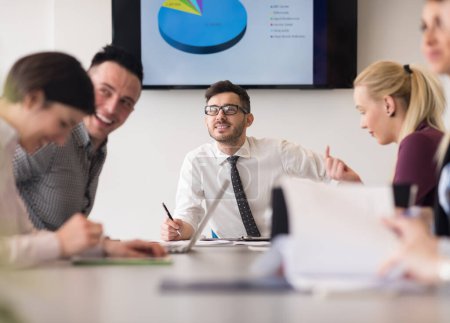 Photo for Young business people group on team meeting at modern office - Royalty Free Image