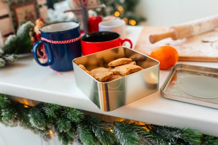 Photo for "Festive food, cooking process, family culinary, Christmas and New Year traditions concept" - Royalty Free Image